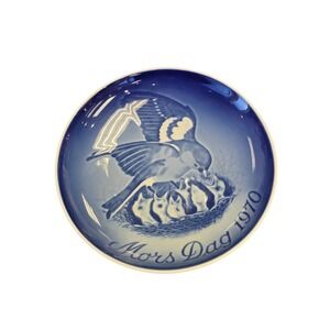Bing‎ & Grondahl 1970 Mors Dag Mothers Day Collector Plate Blue Bird 8000/9370